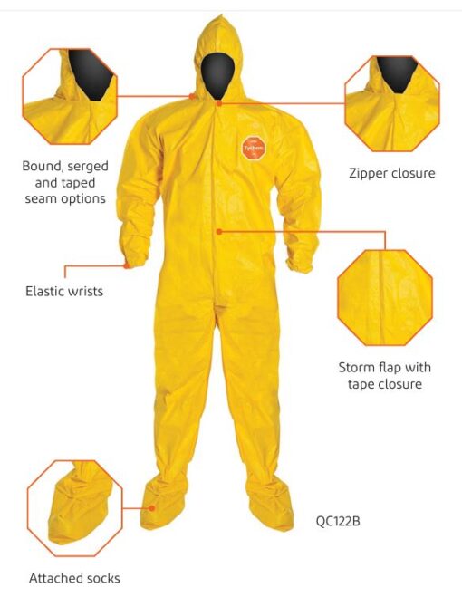 DuPont™ Tychem® 2000 Chemical Protective Coveralls, Yellow (12 PK) - Image 2