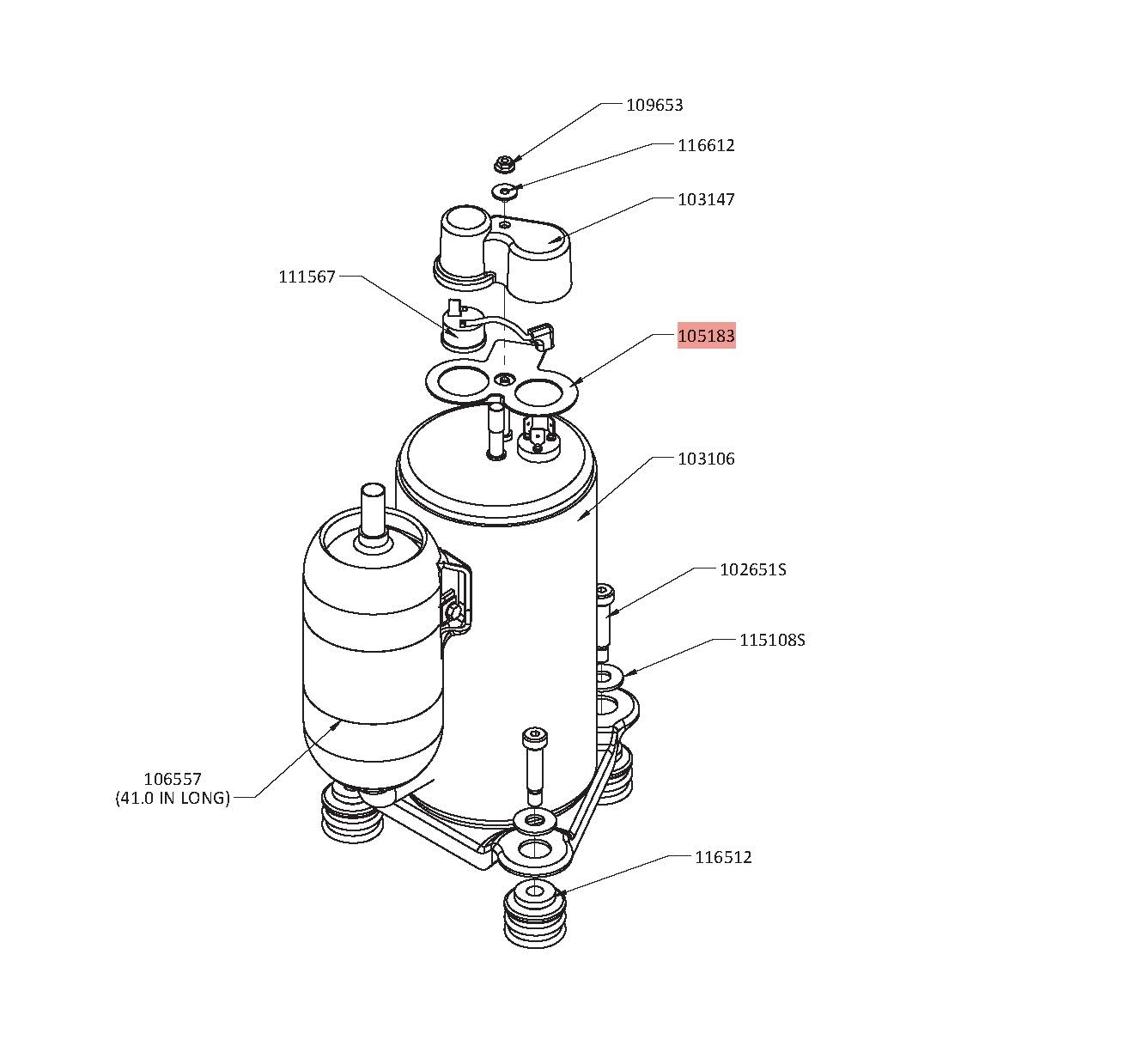 GASKET - COMPRESSOR TERMINAL 115V LG 8600-R410A