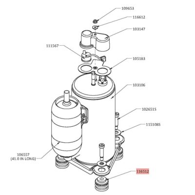 VIBRATION MOUNT - COMPRESSOR 115V LG 8600-R410A